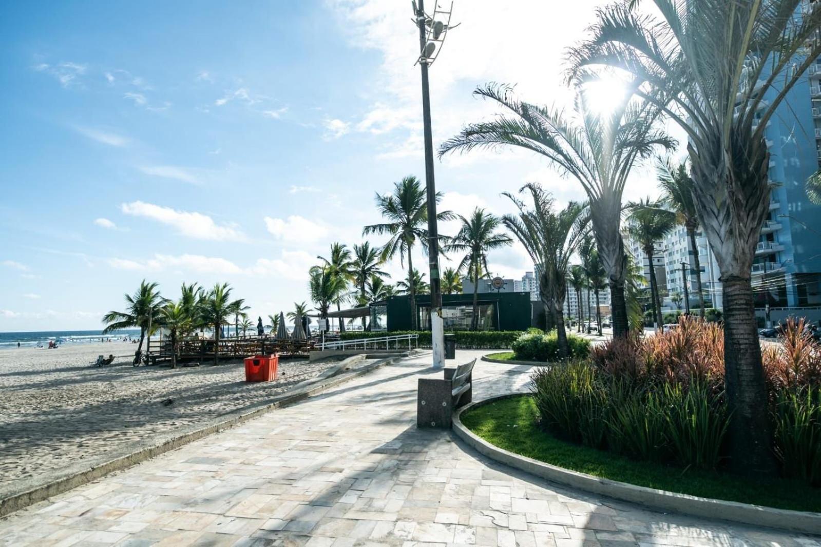 Frente Vista Mar Com Varanda Wi Fi 300Mbps E 10M Da Praia Da Tupi - Estacionamento Gratuito Praia Grande  Bagian luar foto