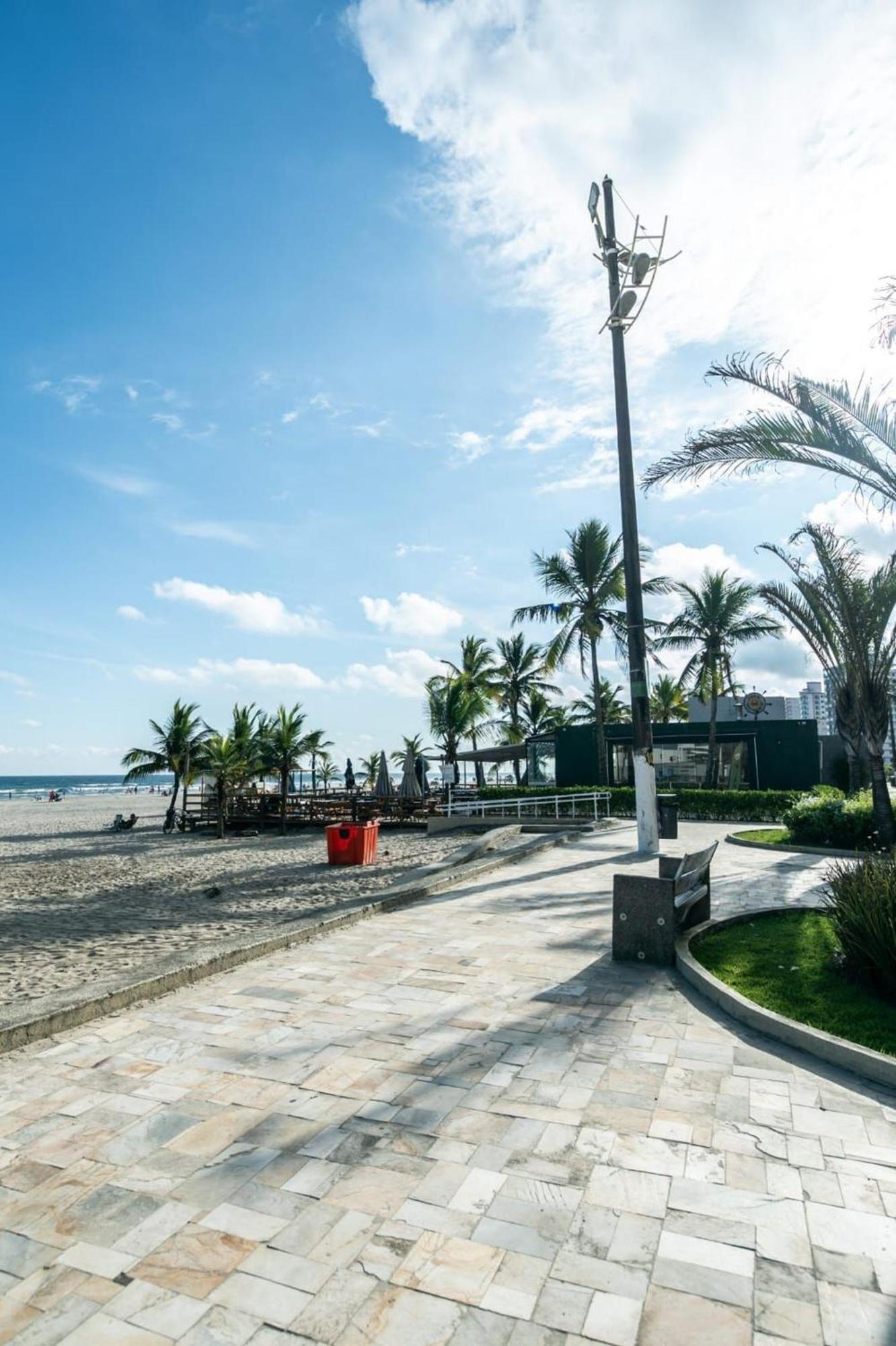 Frente Vista Mar Com Varanda Wi Fi 300Mbps E 10M Da Praia Da Tupi - Estacionamento Gratuito Praia Grande  Bagian luar foto