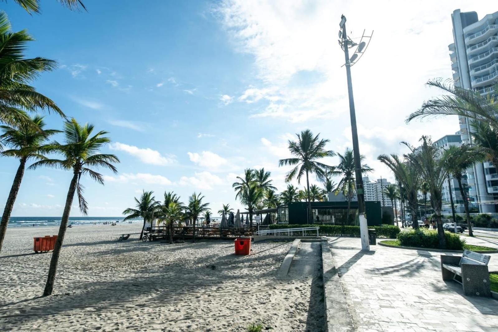 Frente Vista Mar Com Varanda Wi Fi 300Mbps E 10M Da Praia Da Tupi - Estacionamento Gratuito Praia Grande  Bagian luar foto